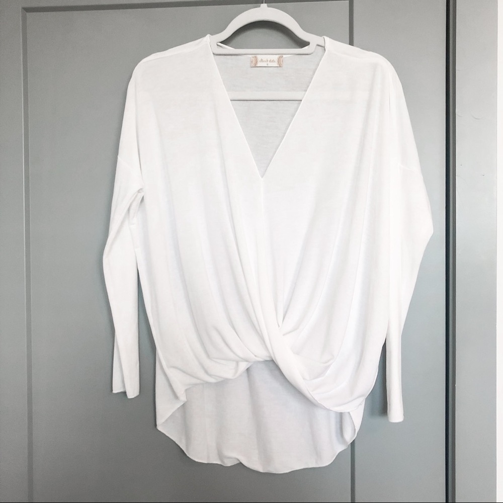 Altar’d State Cream Twist-Front Top